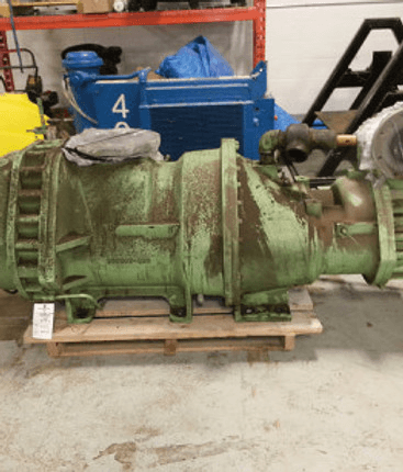 Rebuilt green compressor airend on pallet